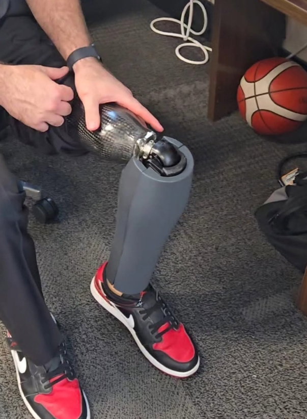 Shin Sheath prosthetic cover close-up
